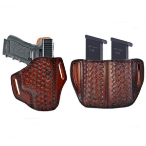 Leather Holster Fits Glock 17, 19, 21, 23, 26, 27, 29, 30, 42, and 43x.