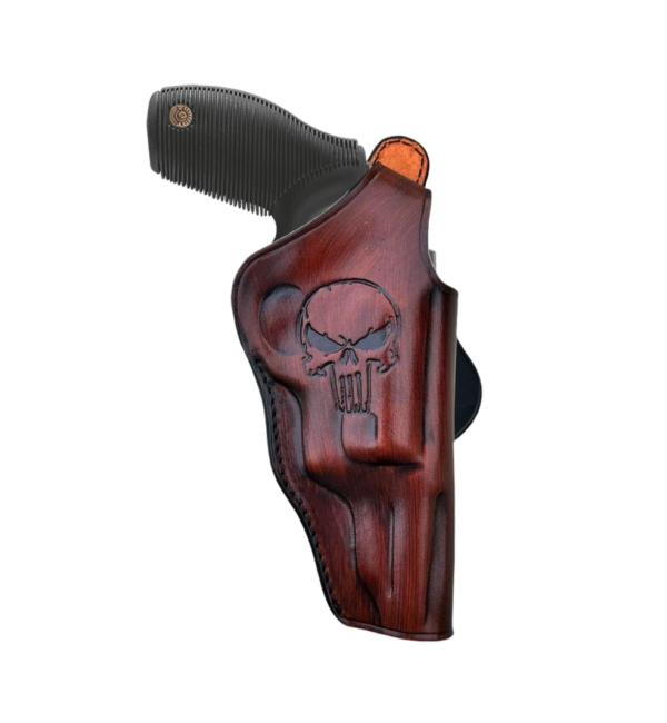 Leather Paddle Holster For Taurus Judge 45 Colt/ 410 GA - Premium Leather - Image 2