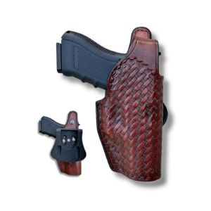 Leather Paddle Holster For CZ 75B 75D, Shadow 2, P07 Duty, P01, P10S, 2075, SP01 - Basket Weave