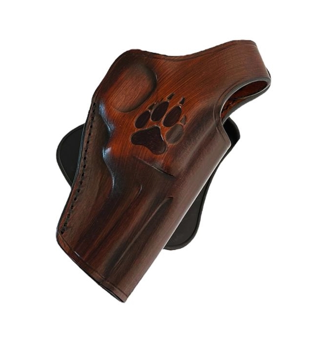 Leather Paddle Holster fits Colt Python, Handmade - Image 2
