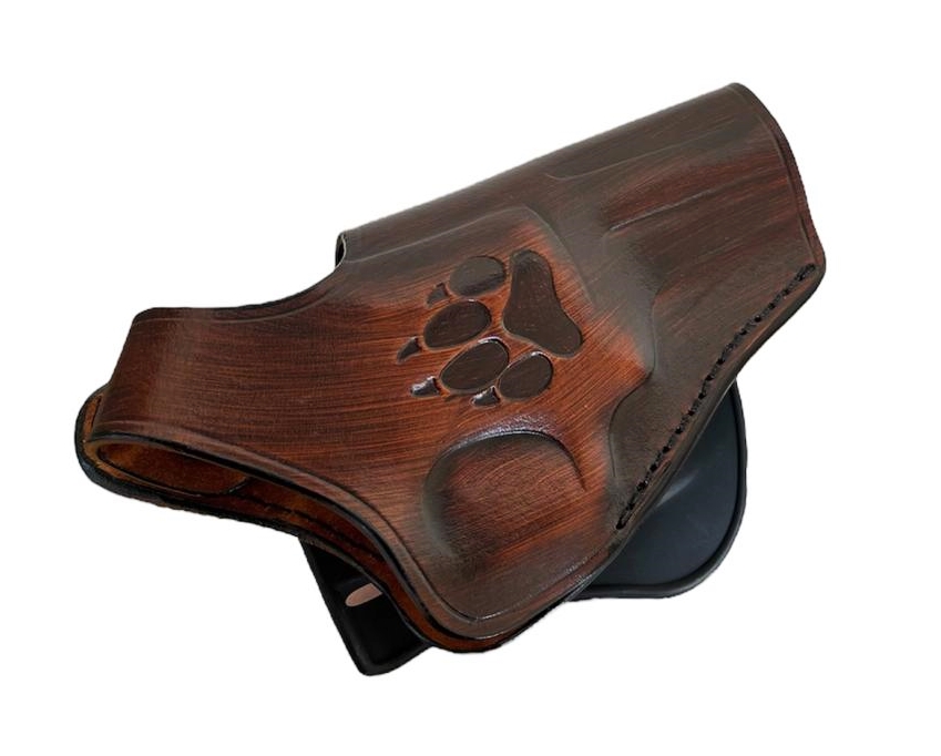 Leather Paddle Holster fits Colt Python, Handmade - Image 3