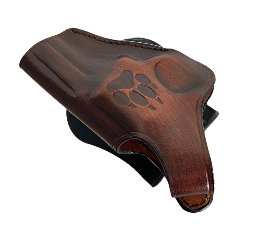 Leather Paddle Holster fits Colt Python, Handmade - Image 4