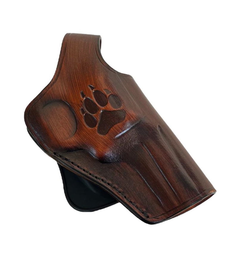 Leather Paddle Holster fits Colt Python, Handmade - Image 5