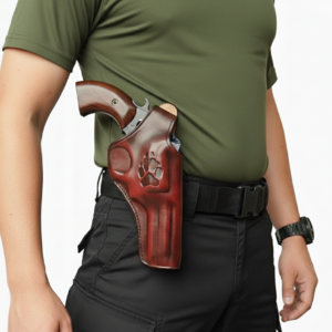 Leather Paddle Holster fits Colt Python, Handmade